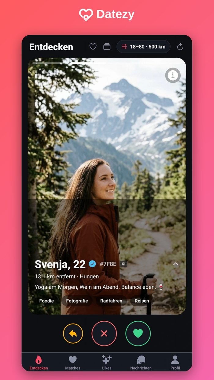 Entdecken – Singles in der Nähe entdecken und liken